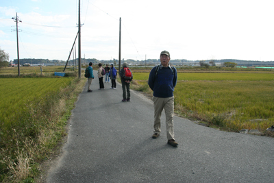 北印旛沼に向けて農道を歩きはじめた写真