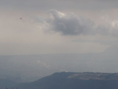 真鶴半島とハンググライダーの写真