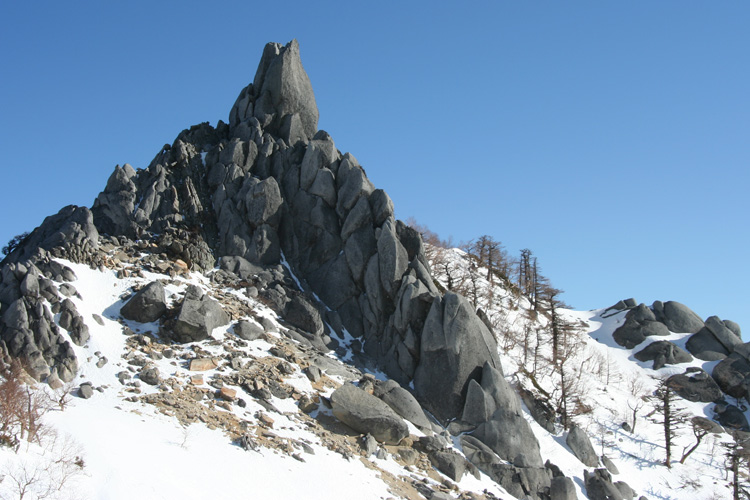 冬の地蔵岳オベリスクの写真