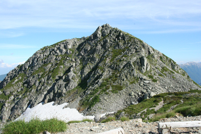 富山大学立山研究所付近から見た竜王岳の写真
