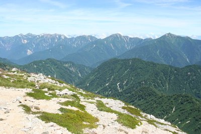 別山北峰から見た後立山の写真