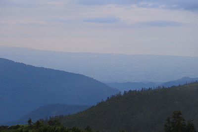 富山湾を俯瞰した写真