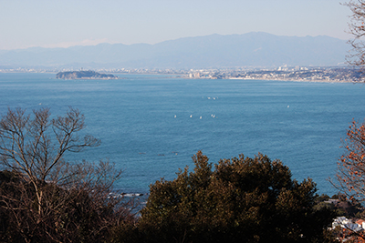 相模湾と江ノ島の写真