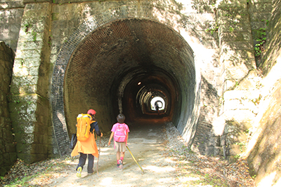 トンネルに入ろうとしている写真