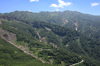 五輪坂から見た別山方面の写真