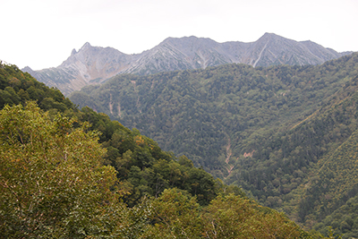 槍ヶ岳・大喰岳・中岳の写真