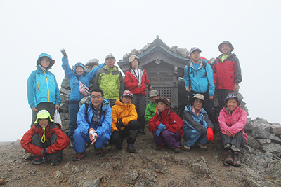 別山山頂での集合写真