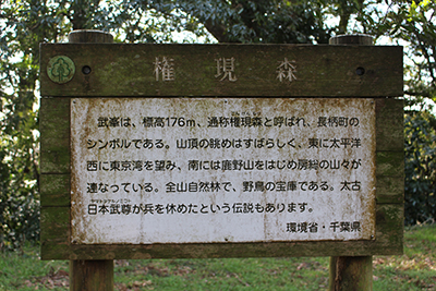 権現森の説明板の写真