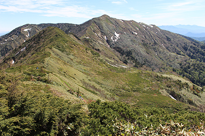堂岩山直下から見た白砂山の写真