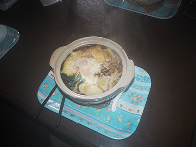 鍋焼きうどんの写真