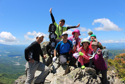 御座山山頂での集合写真