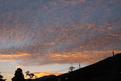 ２日目の朝の朝焼けの写真