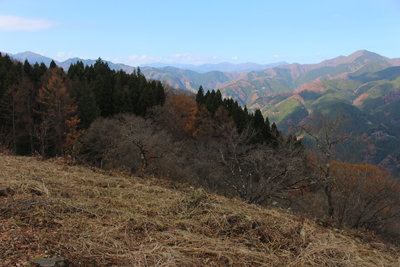 浅間嶺から見た三頭山から奥秩父、御前山方面の写真