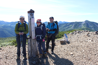 北ノ俣岳山頂での集合写真