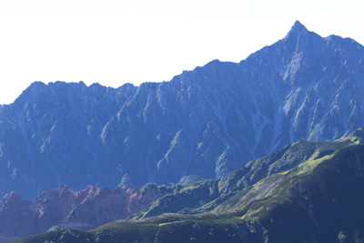 槍ヶ岳と北鎌尾根の写真