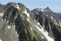 北尾根から見た北穂高岳と槍ヶ岳の写真へリンク