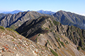 赤石岳山頂から見た荒川三山方面の写真にリンク